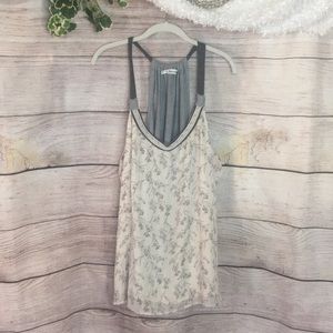 Maurices Shimmery Cream Grey Floral Pattern
